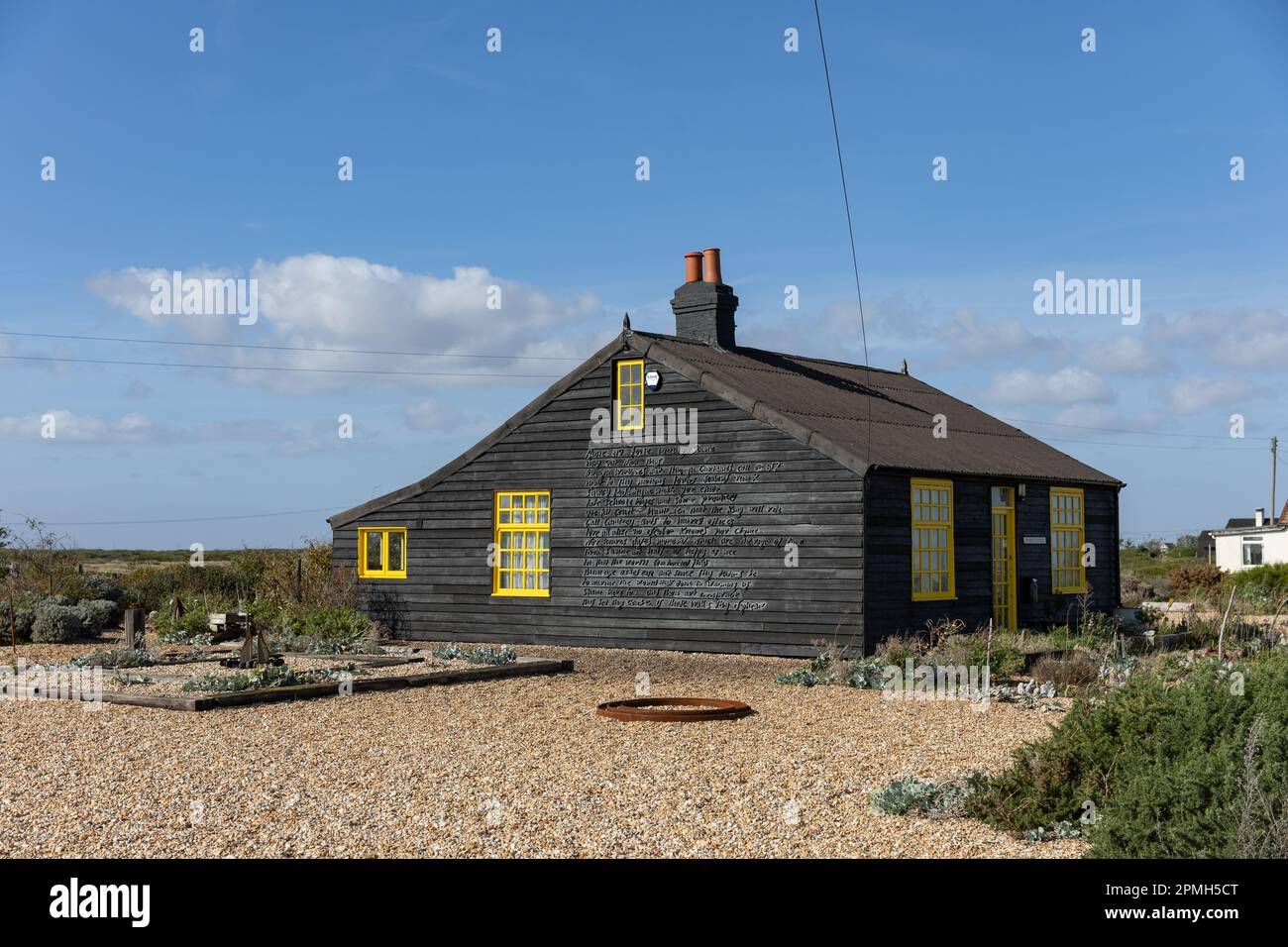 Prospect Cottage a Dungeness, Inghilterra. Prospect Cottage è l'ex casa di artista, regista, attivista dei diritti gay e giardiniere Derek Jarman SMP News Foto Stock