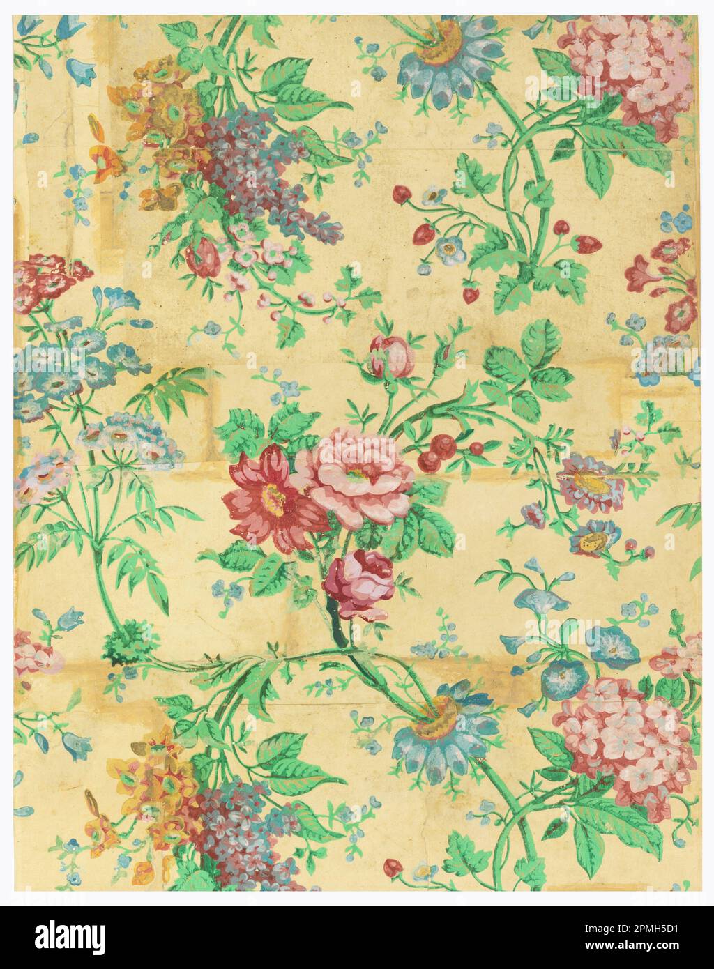 Parete laterale (Francia); carta stampata a blocchi, carta fatta a mano; 61,5 x 48 cm (24 3/16 x 18 7/8 pollici) Foto Stock