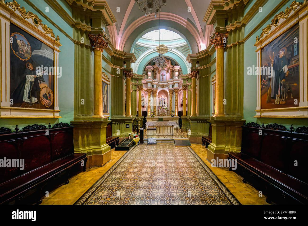 Basilica e Convento di Santo Domingo (Convento del Santo Rosario), Cappella di San Martino di Porres, Lima, Perù, Sud America Foto Stock