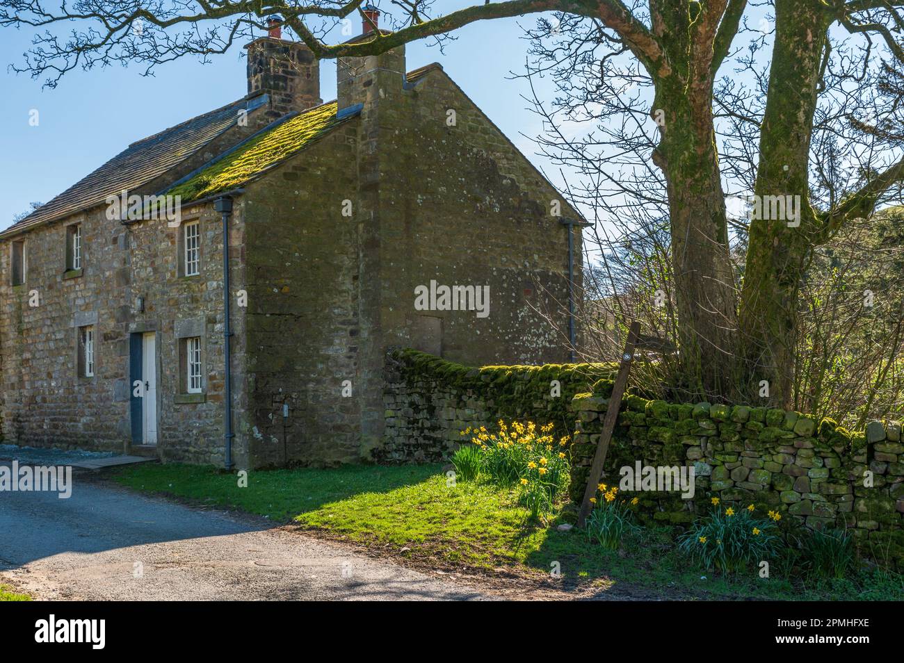 Cottage nel borgo di Tarnbrook nella foresta di Bowland Lancashire Foto Stock