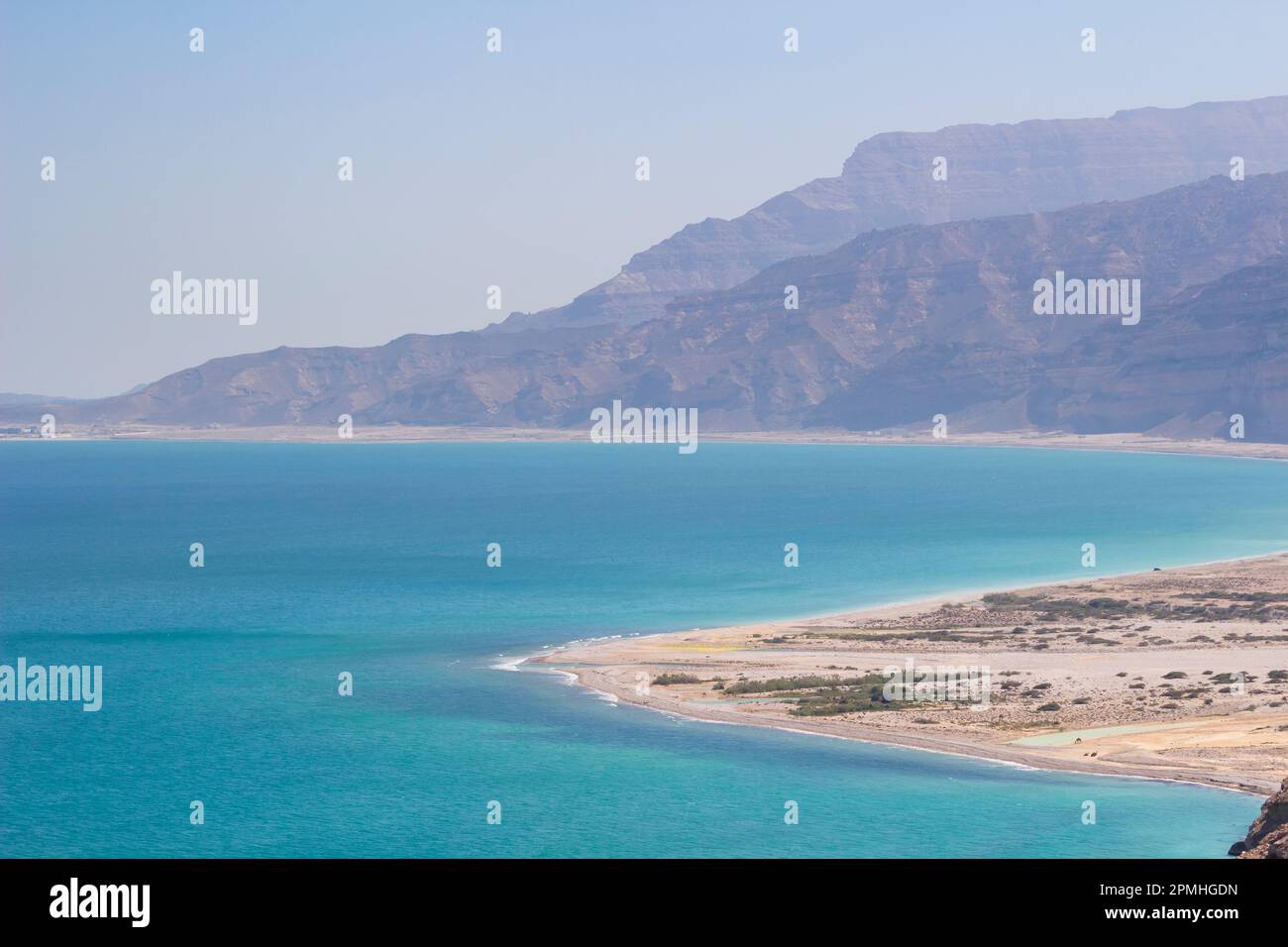 Litorale vicino a Hasik, il Governatorato di Dhofar, l'Oman, il Medio Oriente Foto Stock