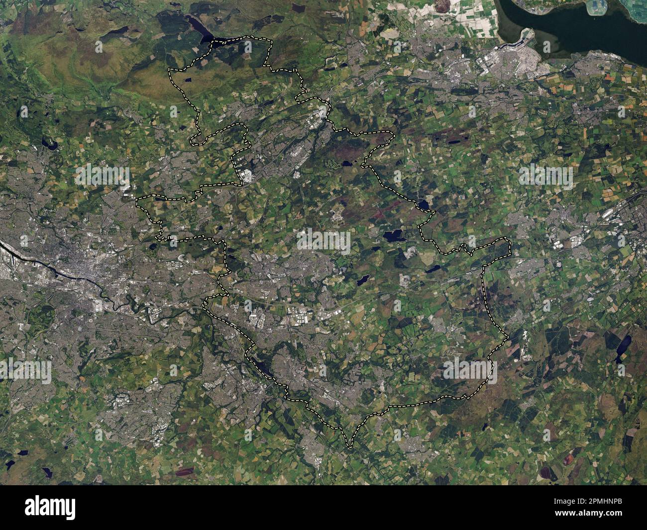 North Lanarkshire, regione della Scozia - Gran Bretagna. Mappa satellitare ad alta risoluzione Foto Stock