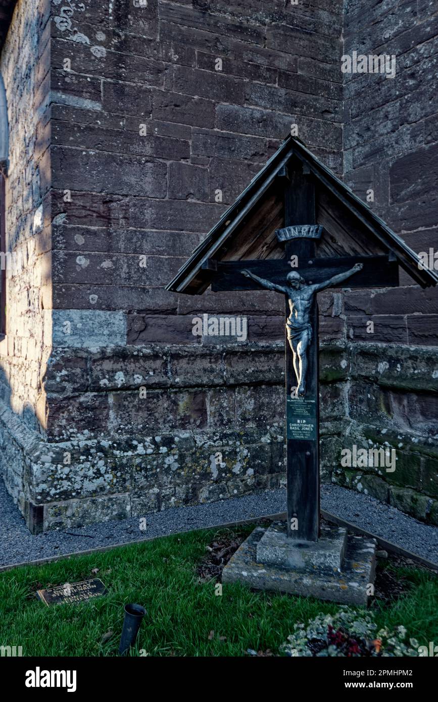 Uno dei monumenti più belli del MuchMarcle di St Bartholemew, risale al XIV secolo e si pensa sia di Sir Hugh Audley e di sua moglie Isotta. Foto Stock