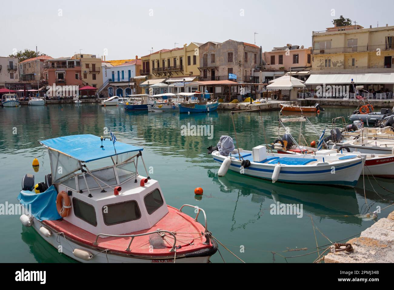 Porto veneziano, Rethimno, Creta, Grecia Foto Stock