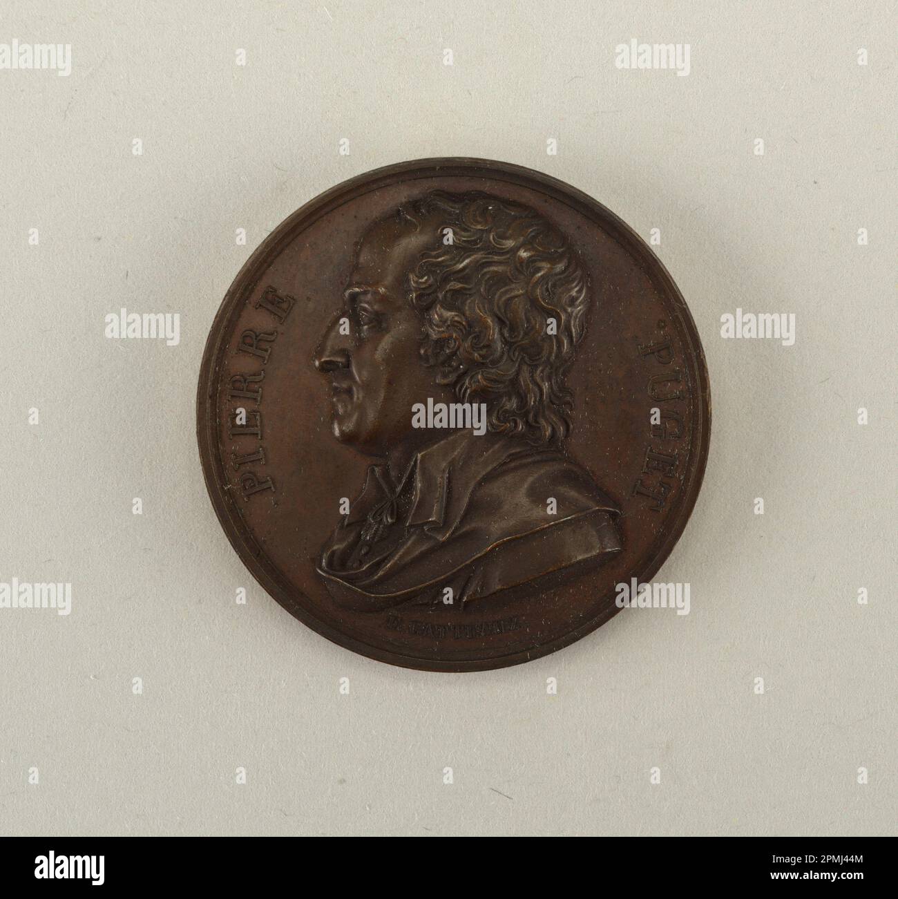 Medaglia Galerie métallique des grands hommes francais (grandi uomini di Francia); progettata da Jacques-Édouard Gatteaux (francese, 1788 - 1881); bronzo fuso; Diam.: 4,1 cm (1 5/8 in.); 1907-17-41 Foto Stock