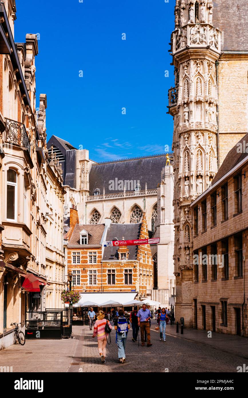 La vivace Naamsestraat. Leuven, Comunità fiamminga, Regione fiamminga, Belgio, Europa Foto Stock