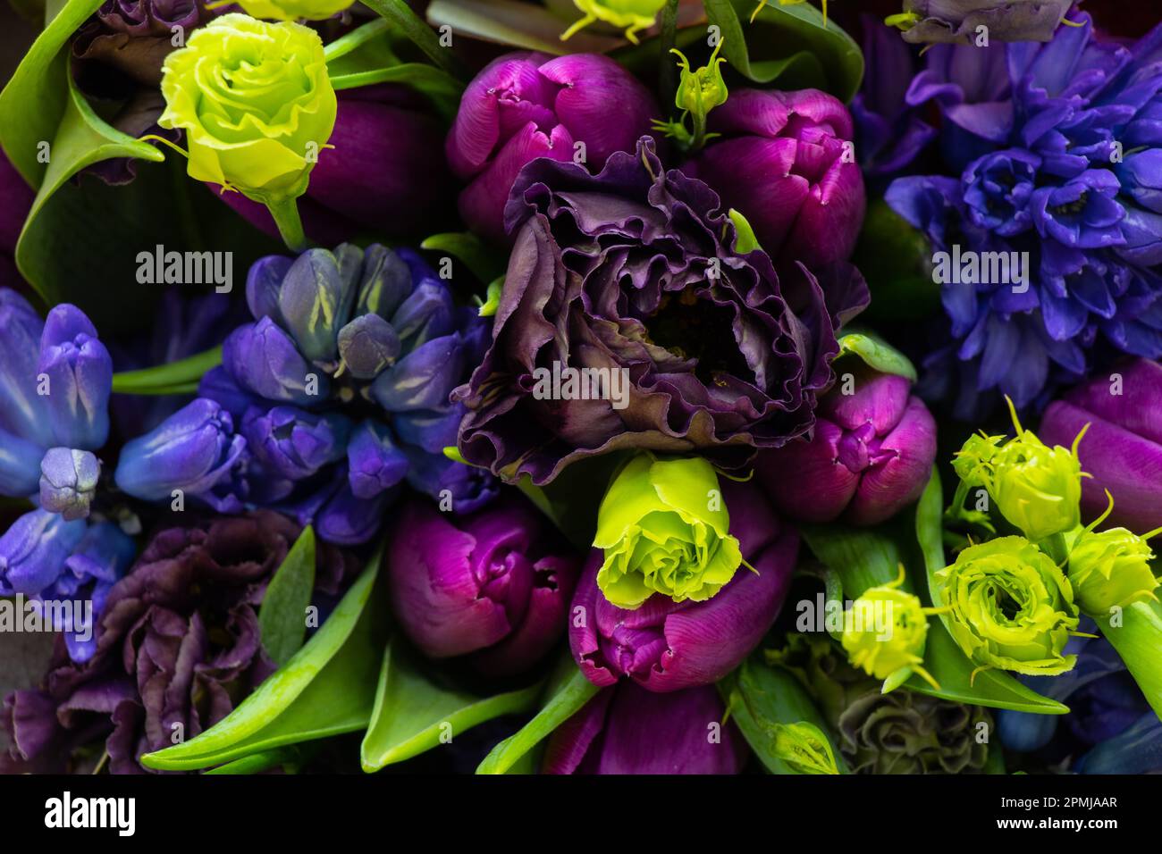 bouquet di fiori diversi sfondo Foto Stock