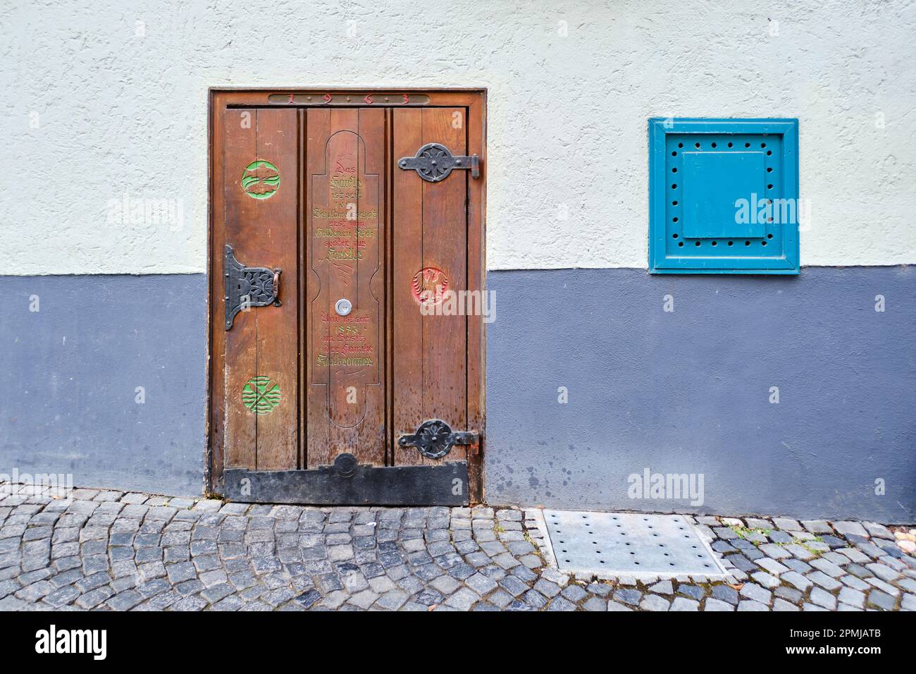 Cantina storica porta, ristorante 'Zur Forelle', quartiere dei pescatori di Ulm, Baden-Wurttemberg, Germania, Europa. Foto Stock