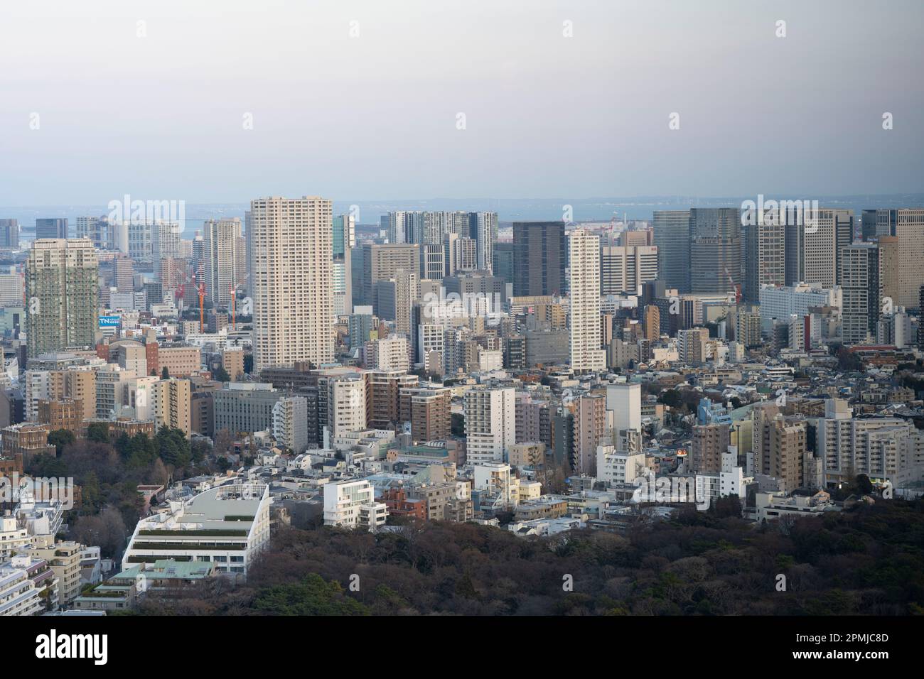 Tokyo, Giappone. 9th Feb, 2023. Lo skyline urbano paesaggio urbano al tramonto visto da Ebisu. La popolazione di Tokyo è di circa 13,9 milioni di persone, mentre l'area metropolitana è di circa 40 milioni di persone, il che la rende la città più popolosa del mondo. Si prevede che la popolazione di Tokyo continuerà a crescere nei prossimi anni, man mano che più persone si spostano in città in cerca di posti di lavoro e opportunità, nonostante il calo del tasso di natalità del Giappone. Il governo del Giappone temendo la scarsità di alloggi e la sovrappopolazione nella città, mentre le aree rurali si trovano ad affrontare una demografia in calo, sta offrendo incentivi per un milione di yen a. Foto Stock