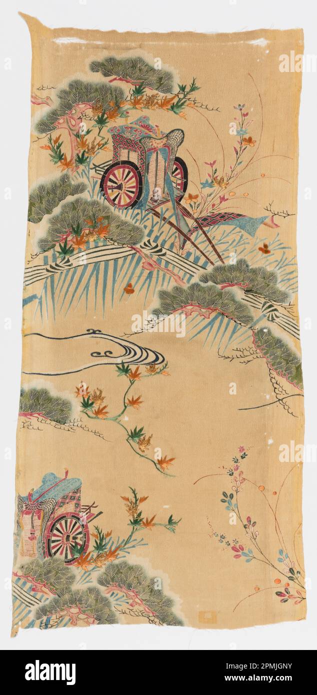 Tessile (Giappone); seta, filo metallico; 60 x 28,5 cm (23 5/8 x 11 1/4 pollici); 1956-64-16 Foto Stock