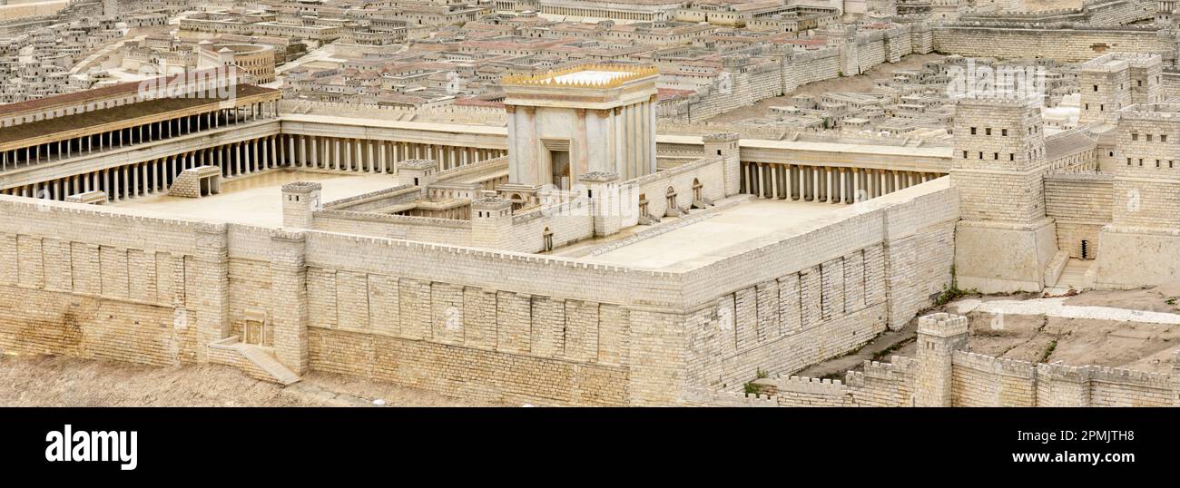 Secondo Tempio - modello dell'antica Gerusalemme. Museo di Israele, Gerusalemme, Israele. Foto Stock