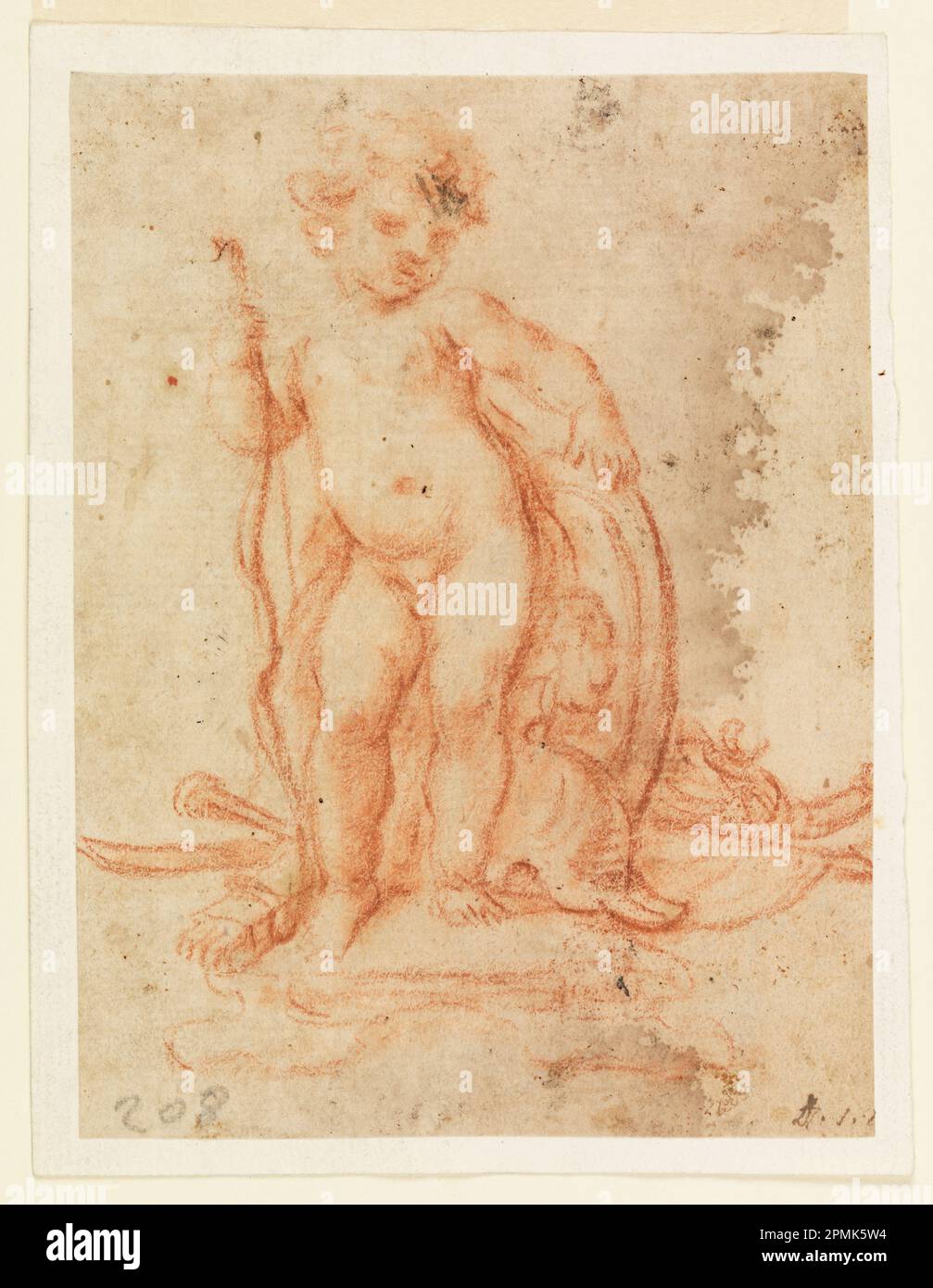 Disegno, Design per Cupido e Trofeo delle armi; Paolo de Matthis (italiano, 1662 - 1728); Italia; gesso rosso su carta; 13,2 x 9,8 cm (5 3/16 x 3 7/8 pollici) Foto Stock Disegno, Design per Cupido e Trofeo delle armi; Paolo de Matthis (italiano, 1662 - 1728); Italia; gesso rosso su carta; 13,2 x 9,8 cm (5 3/16 x 3 7/8 pollici) Foto Stock