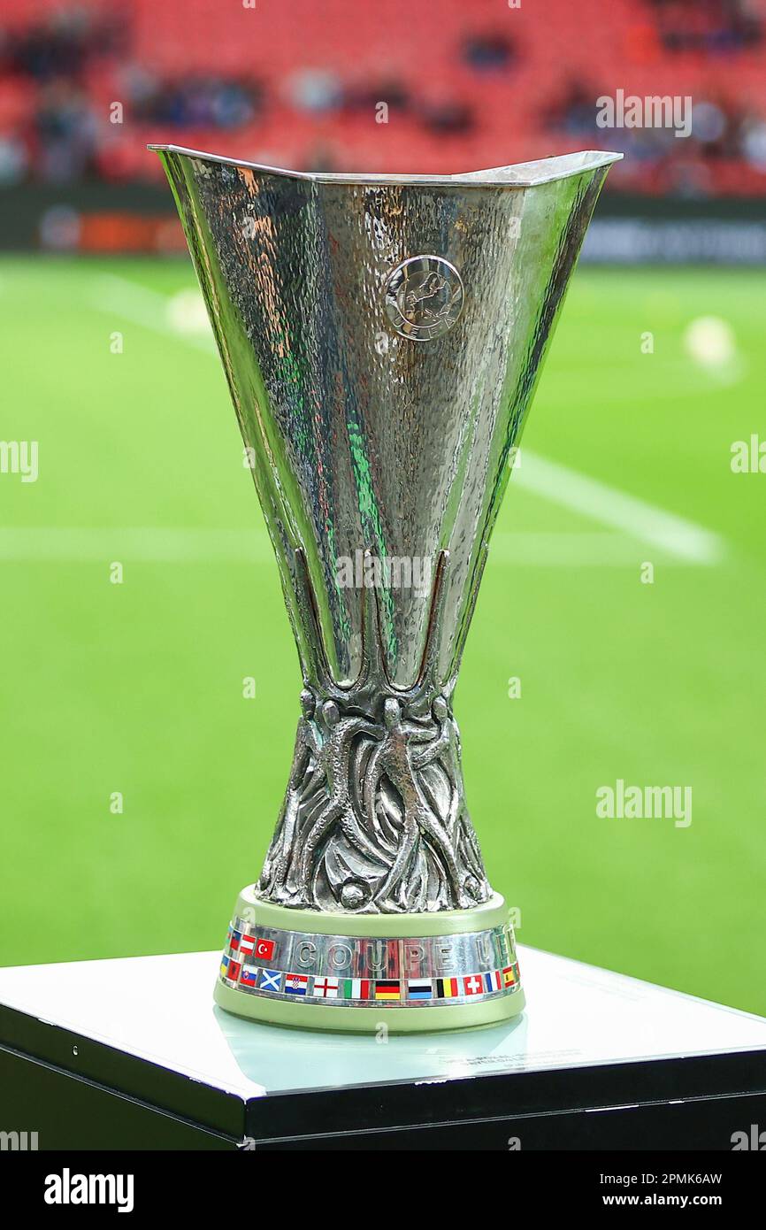 UEFA Pokal, GER, Bayer 04 Leverkusen vs. Union Saint-Gilloise, Fussball, UEFA Europa League, Viertelfinale, Hispel, Spielzeit 2022/2023, €13.04.2023 Credit: ANT Palmer/Alamy Live News Foto Stock