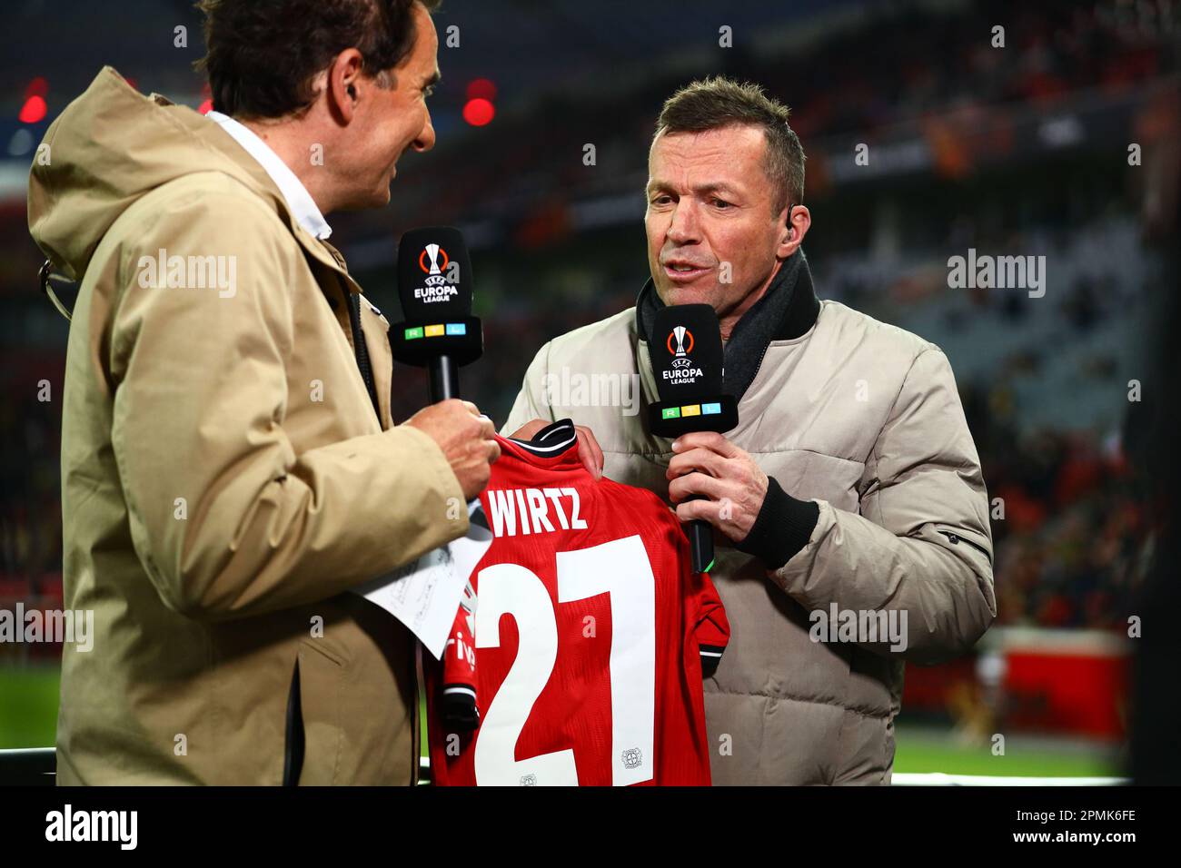 Lothar Matthaeus, GER, Bayer 04 Leverkusen vs. Union Saint-Gilloise, Fussball, UEFA Europa League, Viertelfinale, Hispel, Spielzeit 2022/2023, €13.04.2023 Credit: ANT Palmer/Alamy Live News Foto Stock