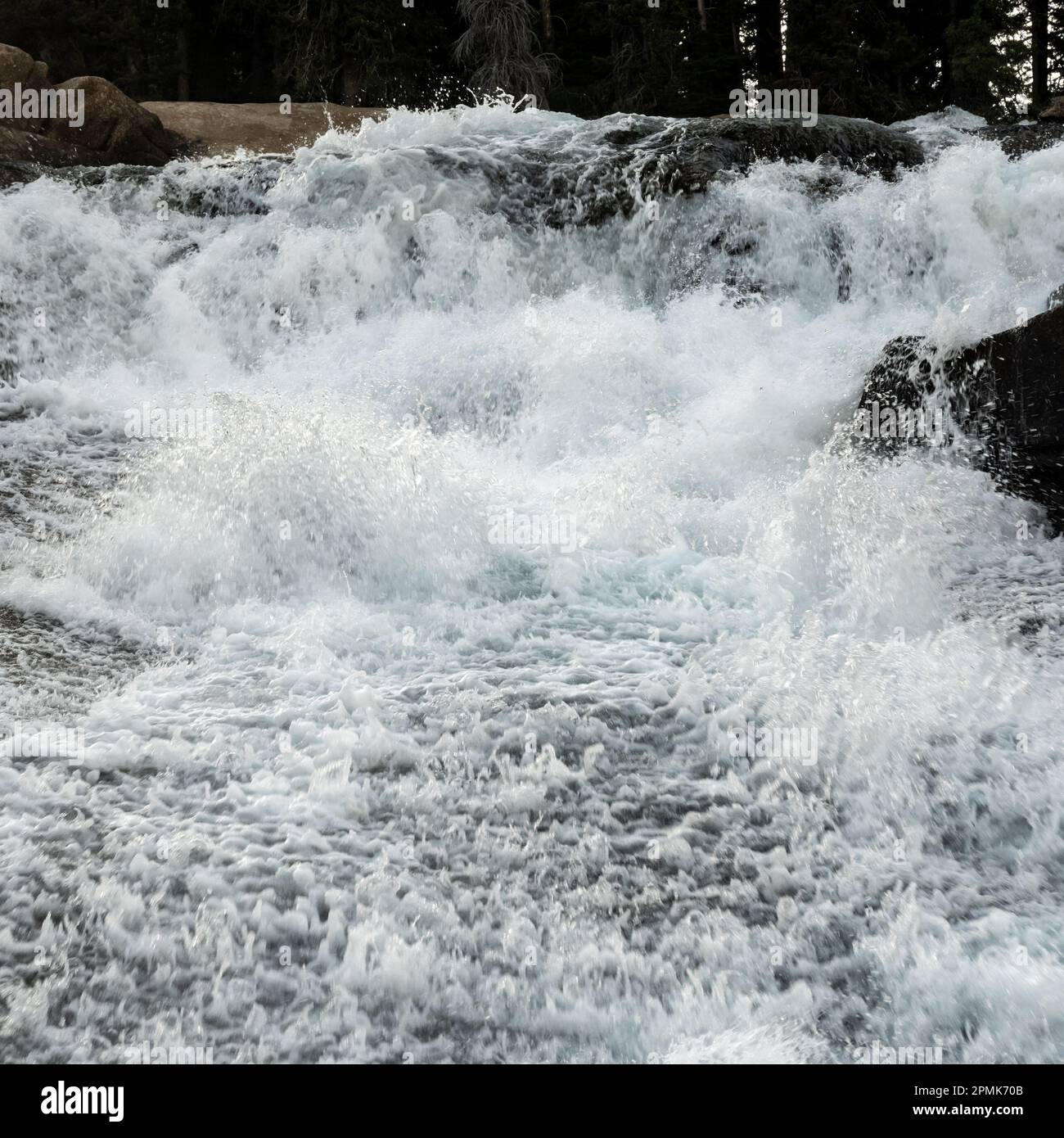 Rapide Tumble down California Falls nel Yosemite National Park in estate Foto Stock