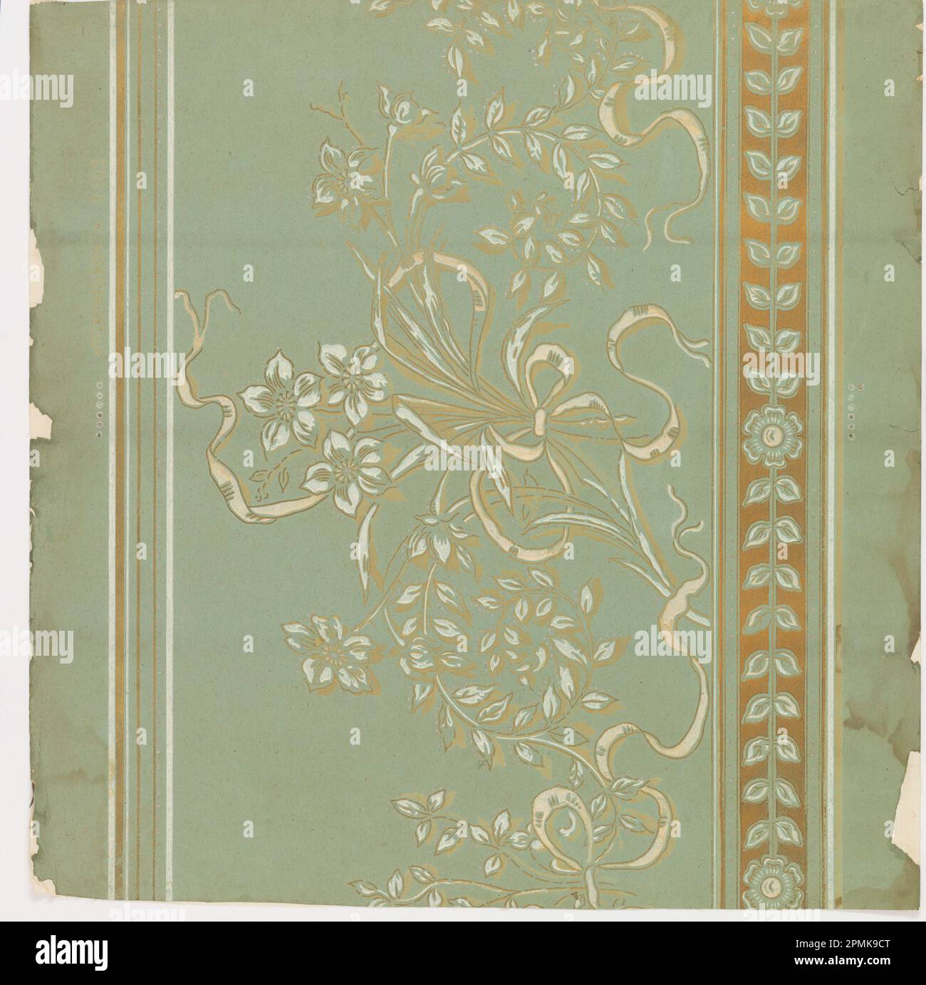 Fregio (USA); carta stampata a macchina, mica; 55,5 x 56,5 cm (21 7/8 x 22 1/4 pollici) Foto Stock