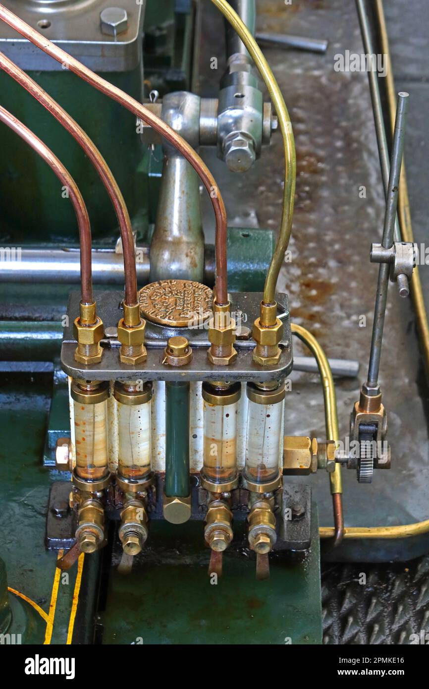 Pace il motore a vapore vittoriano, alimentando il mulino tessile di Queens, Queen Street, Harle Syke, Burnley, Lancashire, INGHILTERRA, REGNO UNITO, BB10 2HX Foto Stock