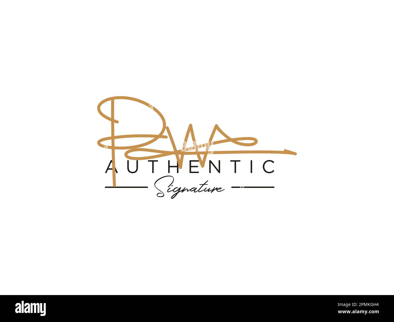 Vettore modello logo firma PW. Illustrazione Vettoriale