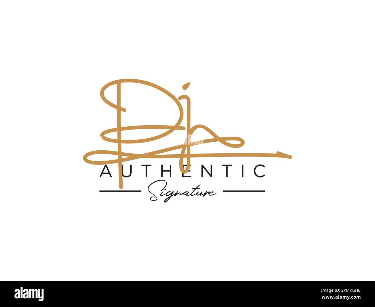 Vettore modello logo firma PJ. Illustrazione Vettoriale