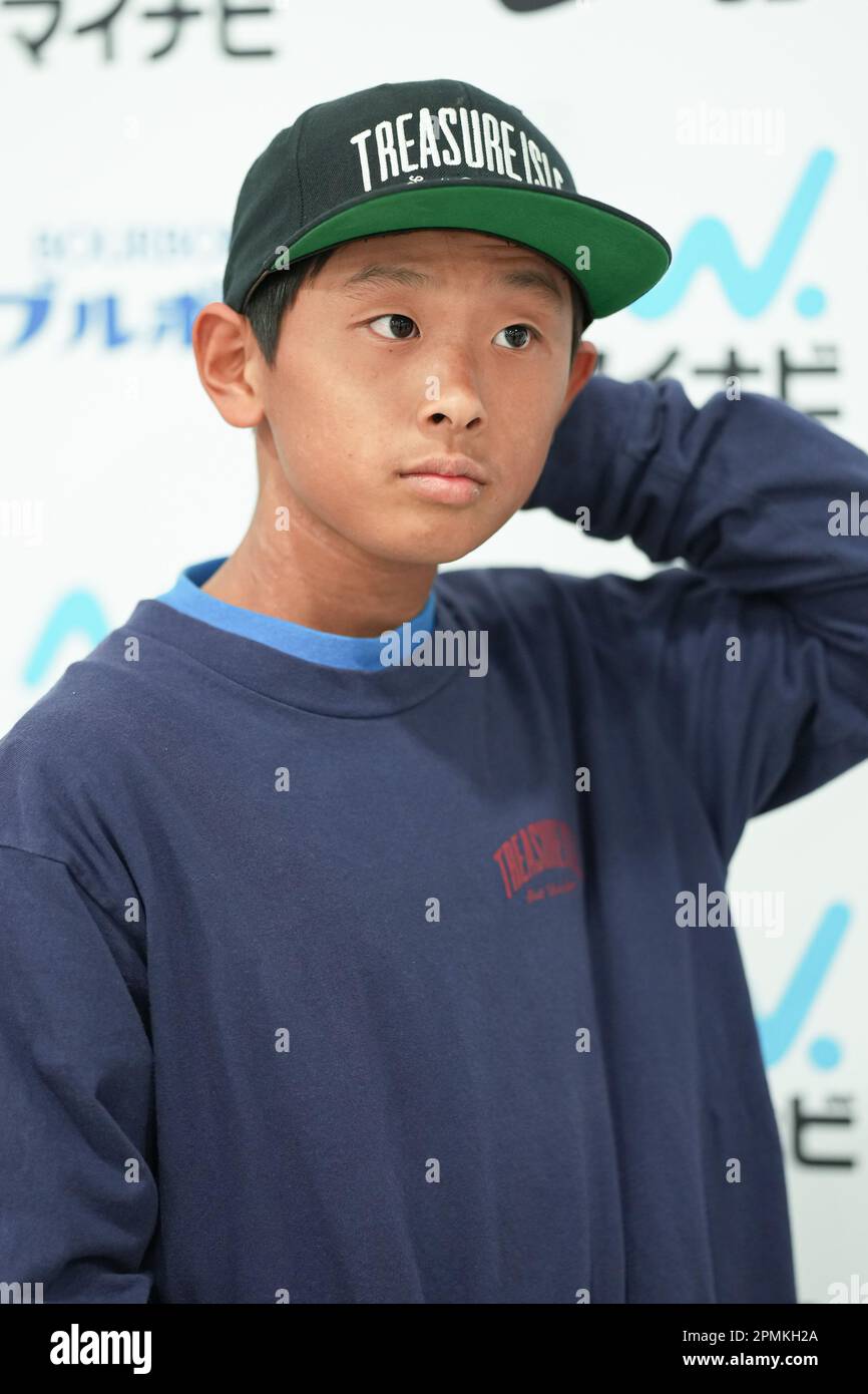 Ibaraki, Giappone. 13th Apr, 2023. Issei Sakurai Skateboarding : il 2nd Mynavi Skateboarding Giappone APRE il Parco degli uomini Qualificandosi a Murasaki Park Kasama a Ibaraki, Giappone . Credit: AFLO SPORT/Alamy Live News Foto Stock