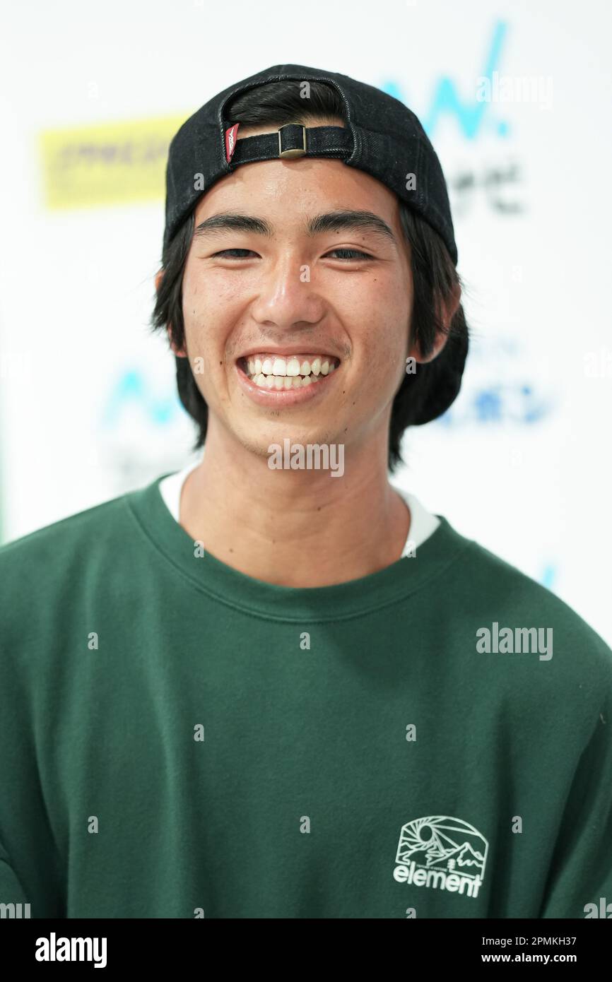 Ibaraki, Giappone. 13th Apr, 2023. Aimu Yamazuki Skateboarding : il 2nd Mynavi Skateboarding Giappone APRE la strada degli uomini Qualificandosi a Murasaki Park Kasama a Ibaraki, Giappone . Credit: AFLO SPORT/Alamy Live News Foto Stock