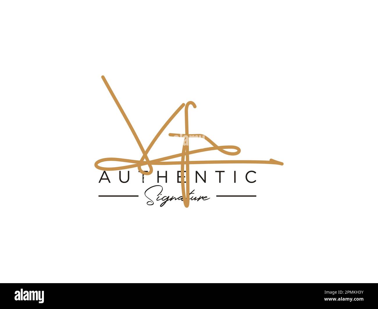 Vettore modello logo firma VF. Illustrazione Vettoriale