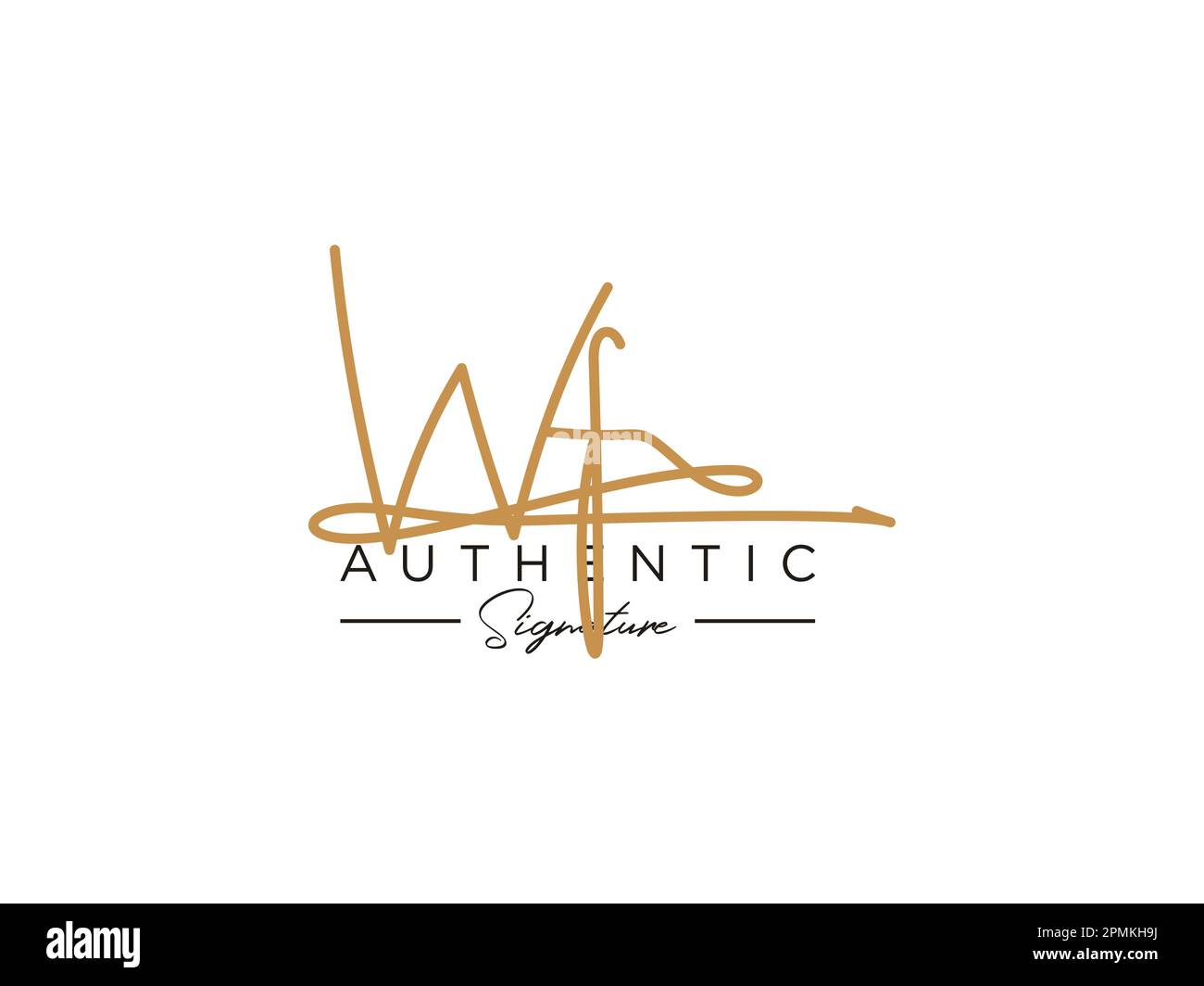 Vettore modello logo firma WF. Illustrazione Vettoriale