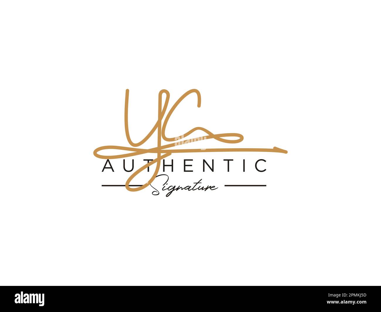 Vettore modello logo firma YC. Illustrazione Vettoriale