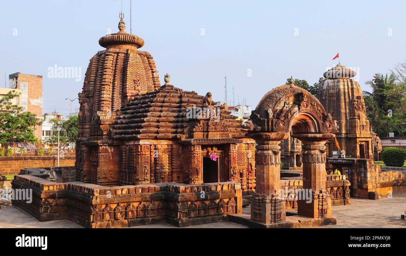 Vista serale del Tempio di Mukteshwara, Bhubaneshwar, Odisha, India. Foto Stock