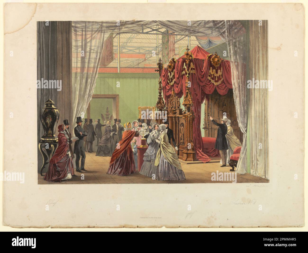 Print, Austria No. 1: Plate from 'Dickinson's Comprehensive Pictures of the Great Exhibition of 1851', pubblicato nel 1854.; realizzato da Joseph Nash the Elder (British, 1808 - 1878); England; litografia su carta color vinaccia; Image: 34 x 48,6 cm (13 3/8 x 19 1/8 in.) Foto Stock