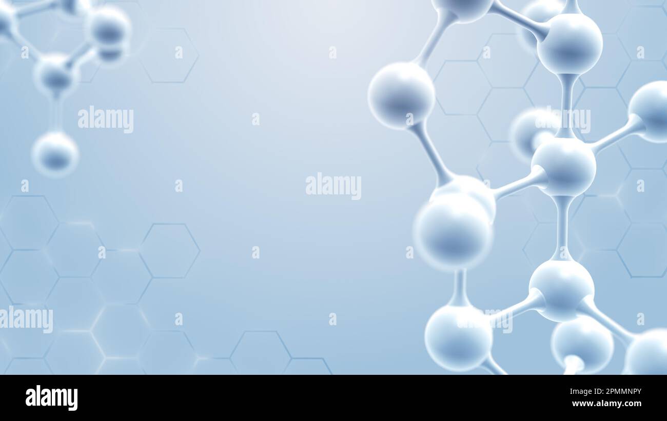 Abstarct Atom o struttura di nanotecnologia molecolare. Foto Stock