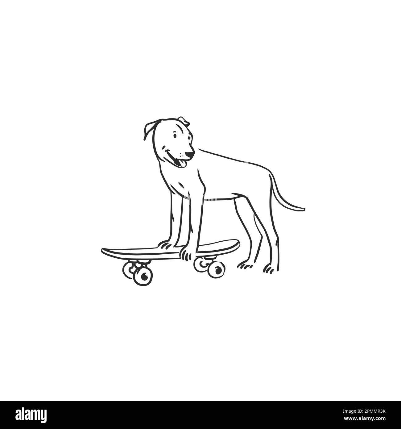 Disegno a mano vettore astratto grafica linea di raccolta d'arte con diversi simpatici divertenti cartoni animati cani characters.Vector illustrazione di divertente cartone animato diverso Illustrazione Vettoriale