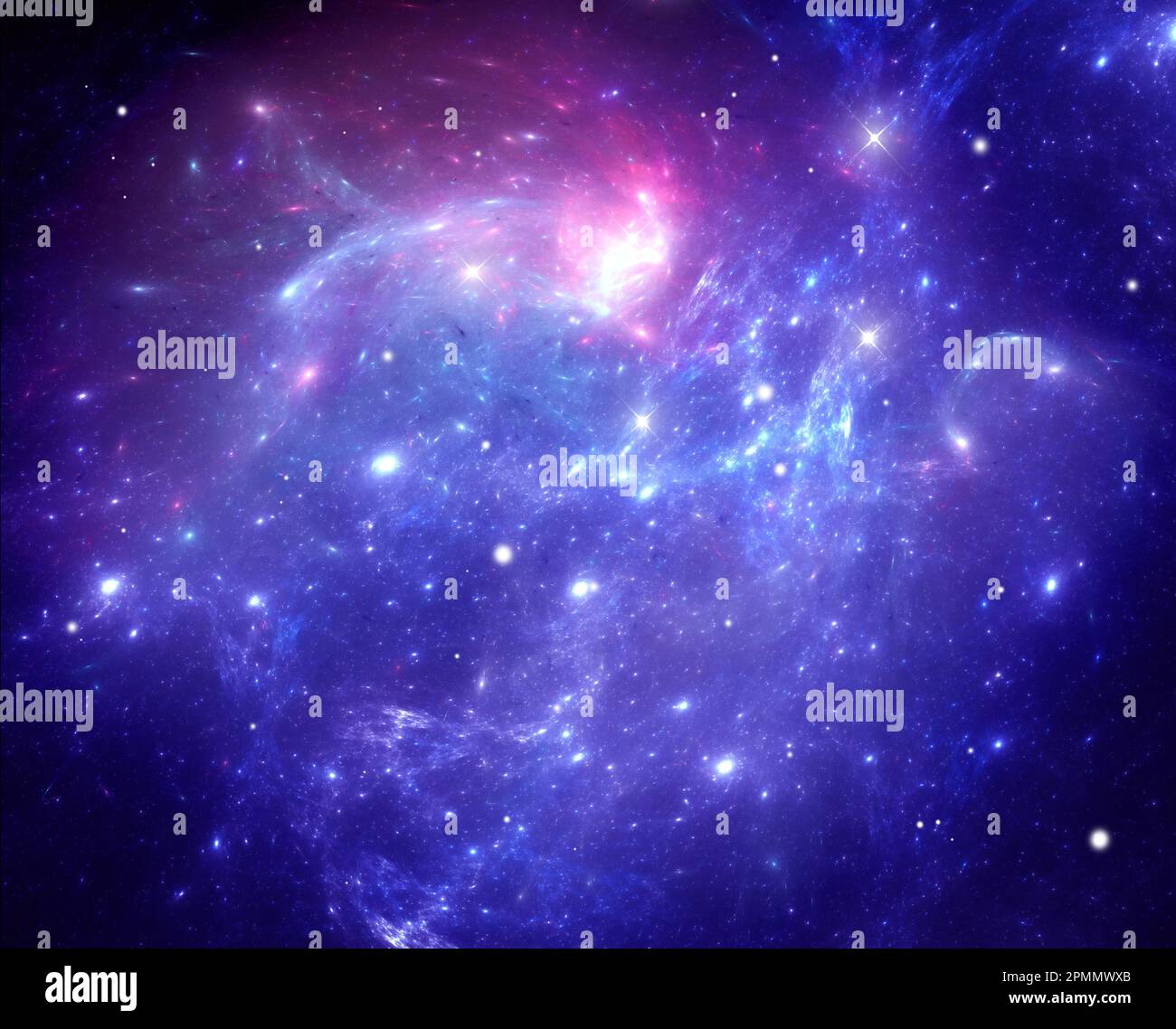 Nebulosa spazio fantasy. Nuvola interstellare gigante con stelle Foto Stock