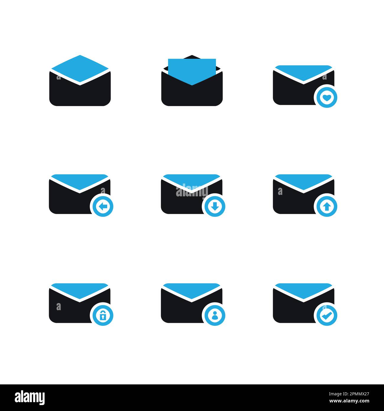 Set di icone e-mail - Serie blu Illustrazione Vettoriale