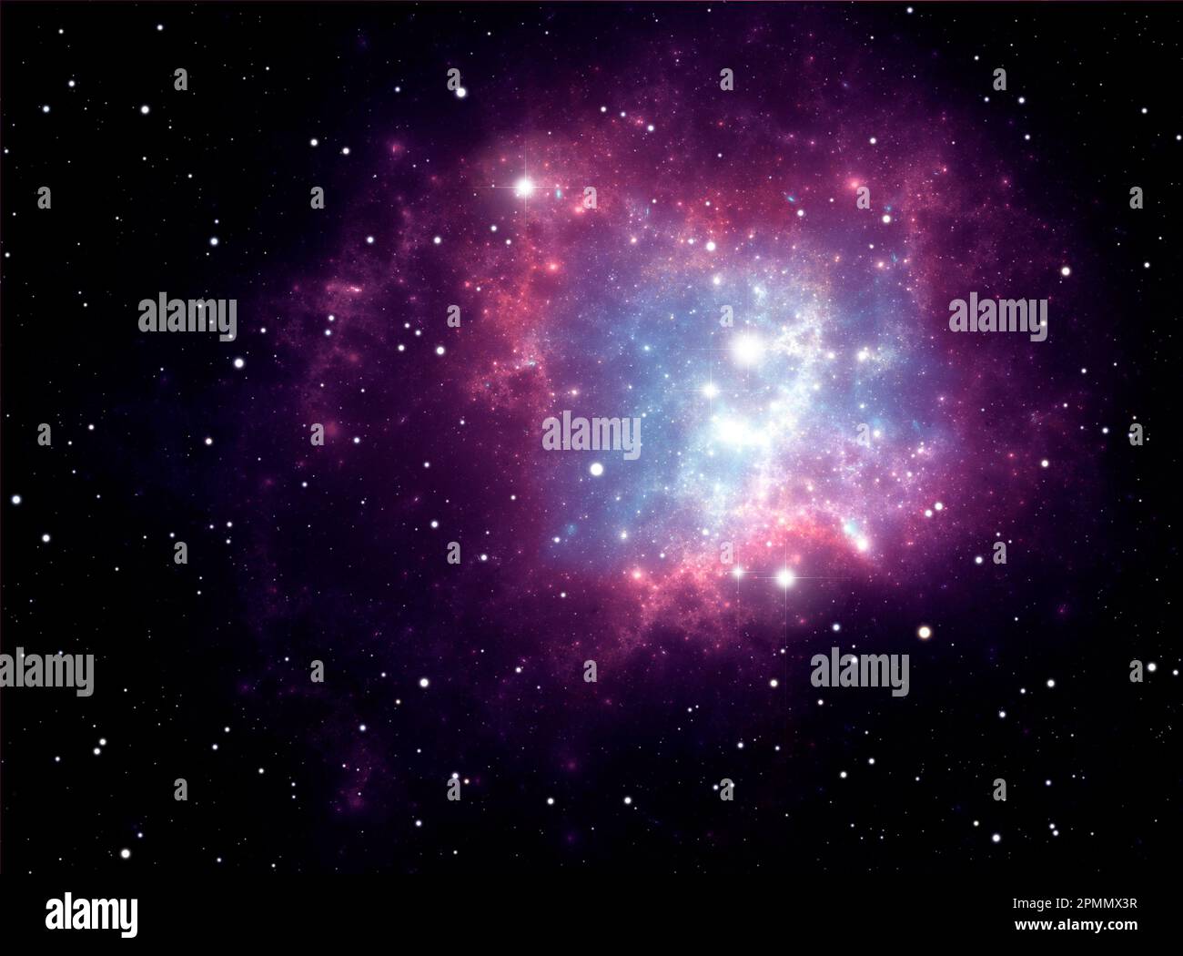 Nebulosa spazio fantasy. Nuvola interstellare gigante con stelle Foto Stock