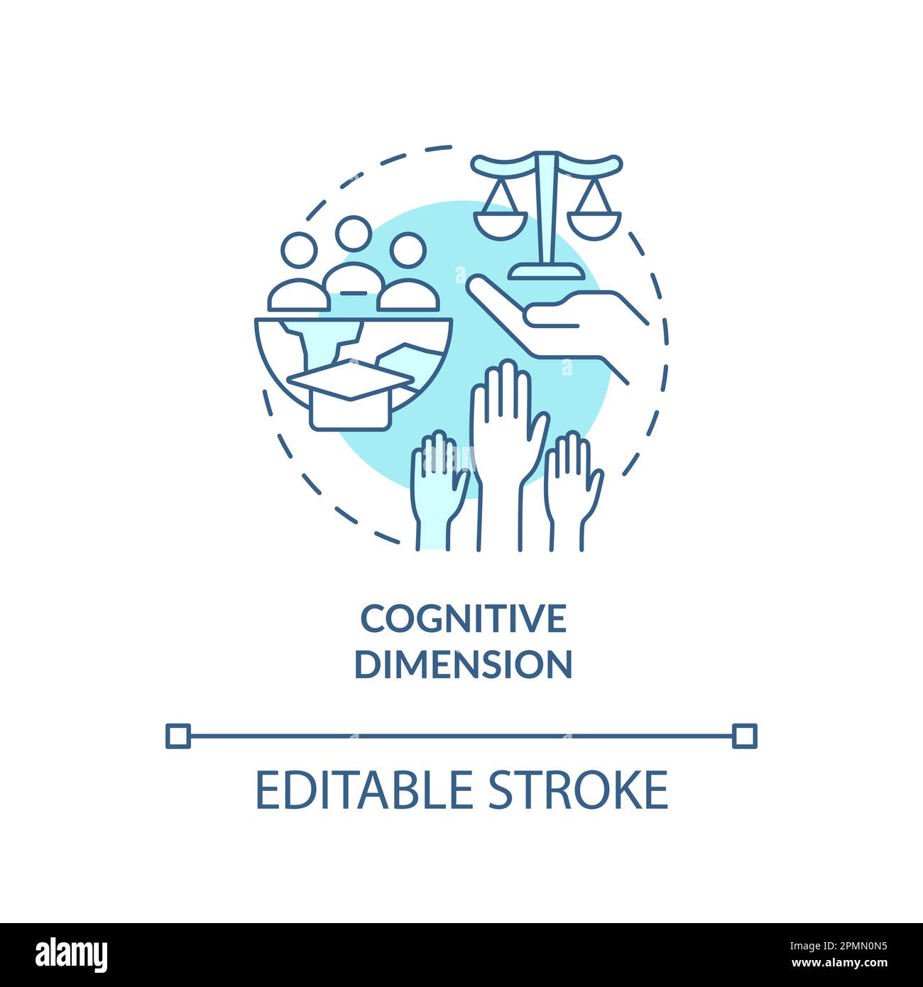 Dimensione cognitiva concetto turchese icona Illustrazione Vettoriale