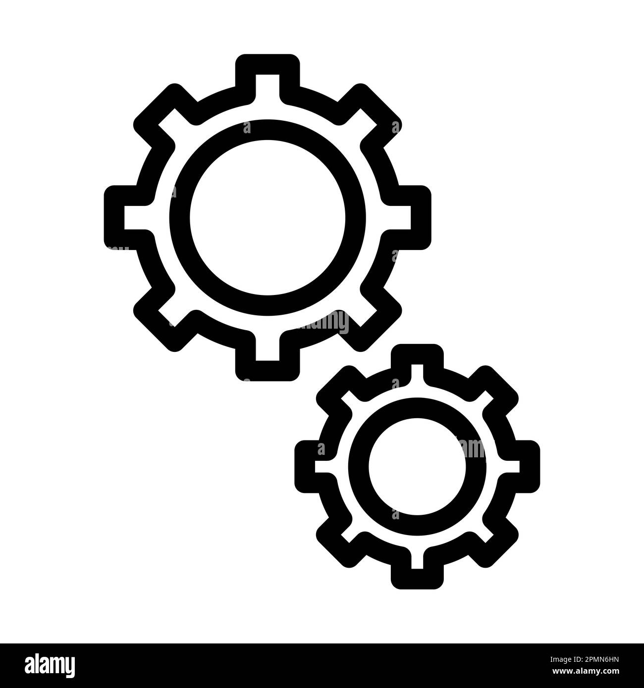 Icona Gears Vector Thick Line per uso personale e commerciale. Foto Stock
