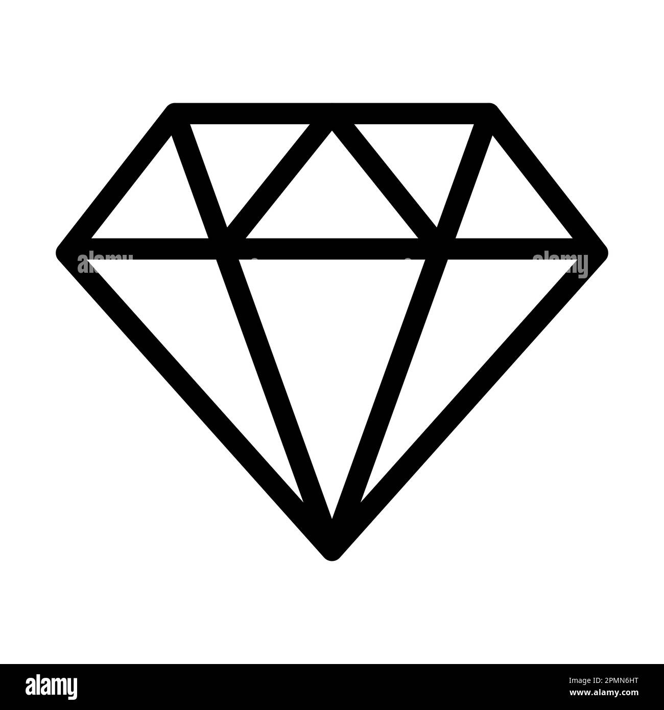 Icona Diamond Vector Thick Line per uso personale e commerciale. Foto Stock