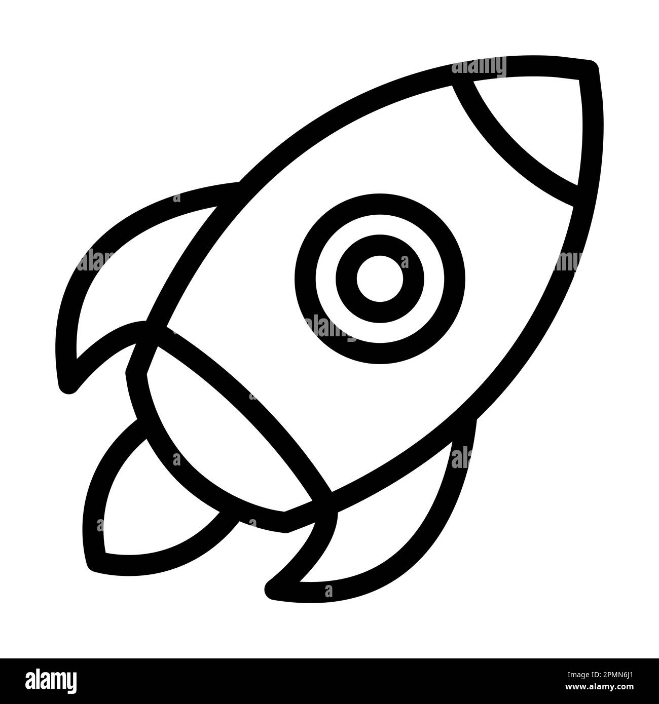 Icona Rocket Vector Thick Line per uso personale e commerciale. Foto Stock
