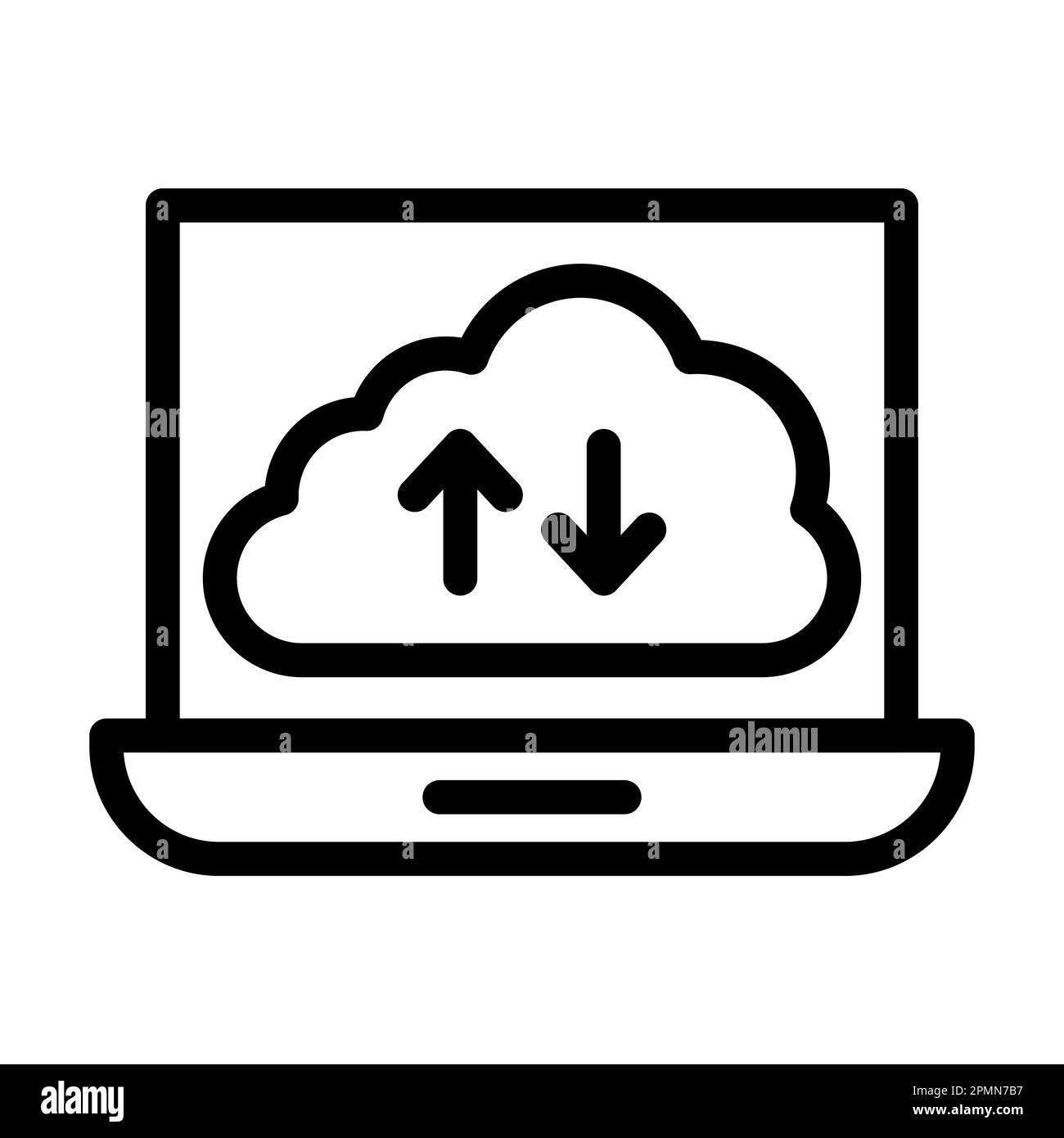 Icona linea spessa vettore di backup per uso personale e commerciale. Foto Stock