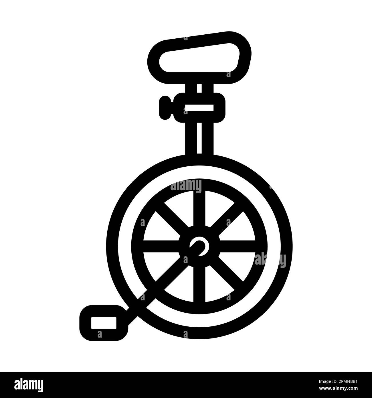 Icona Unicycle Vector Thick Line per uso personale e commerciale. Foto Stock