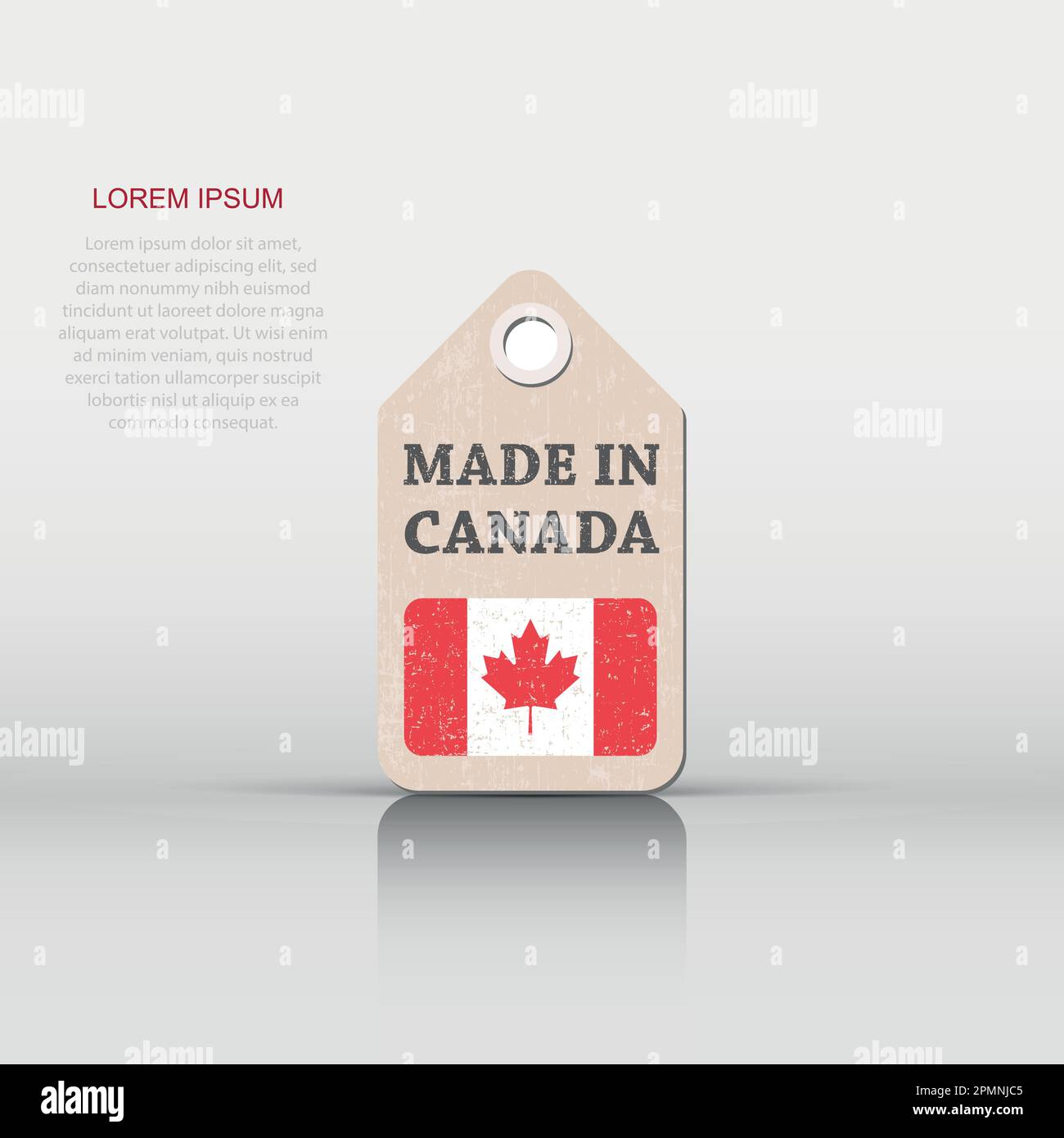 Hang tag realizzato in Canada con bandiera. Illustrazione Vettoriale Illustrazione Vettoriale