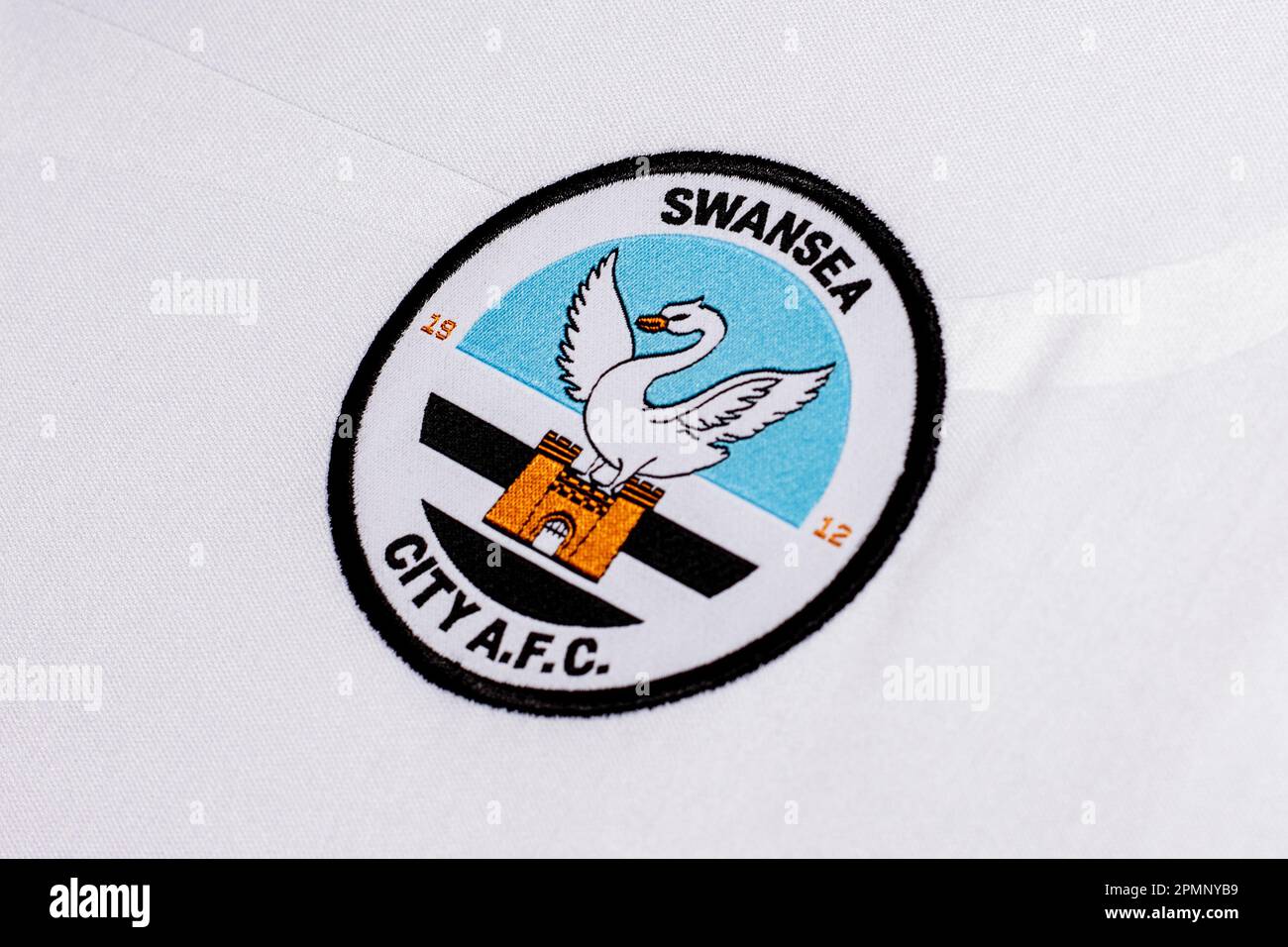 Primo piano del badge Swansea City FC Foto Stock