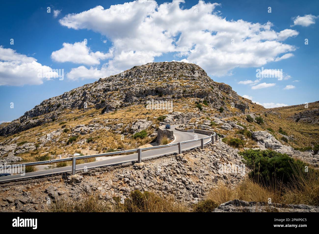 Strada per SA Calobra nei Monti Tramuntana, Maiorca Foto Stock