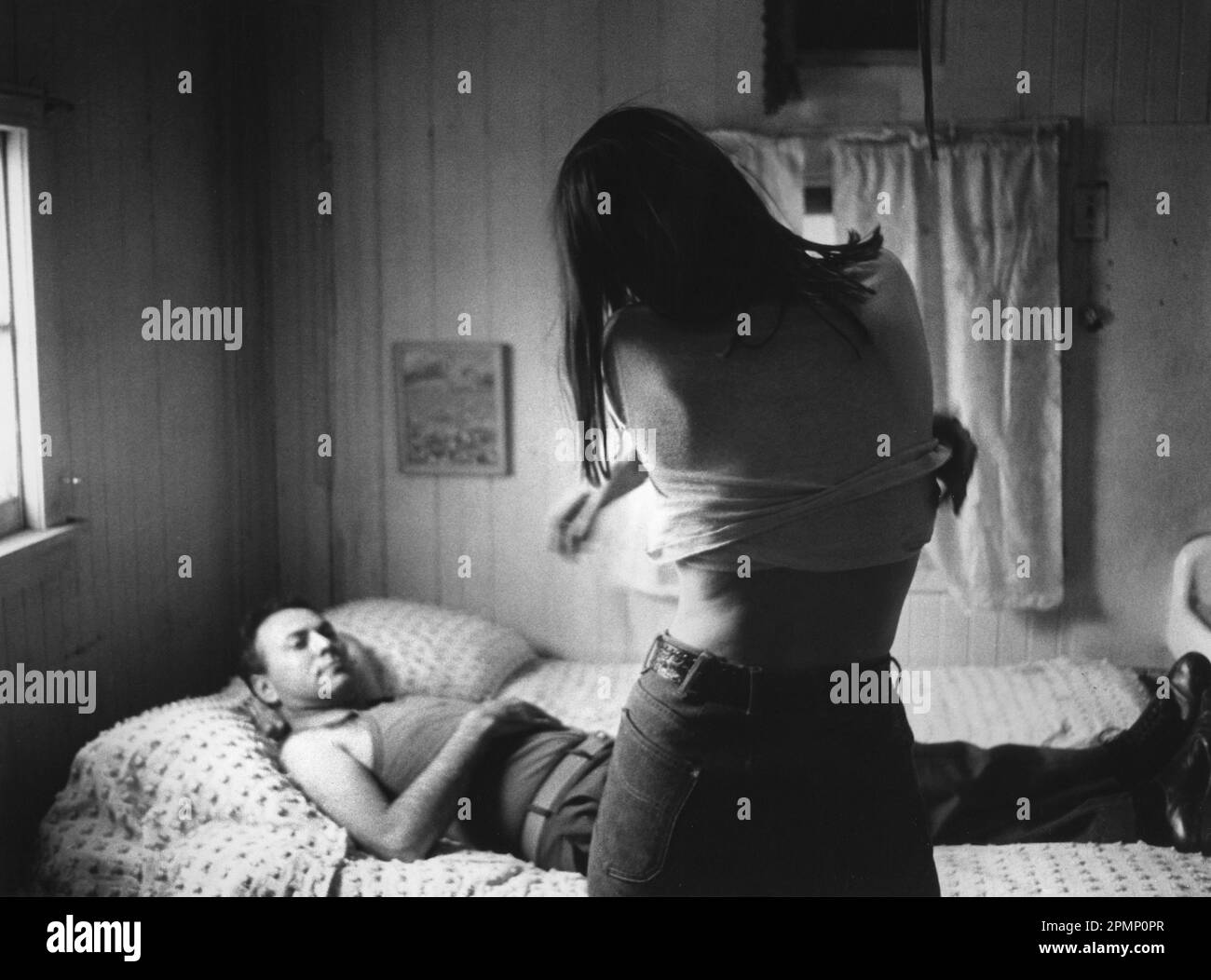 Alan Arkin, Sally Kellerman, on-set of the Film, 'Rafferty and the Gold Dust Twins', Warner Bros., 1975 Foto Stock