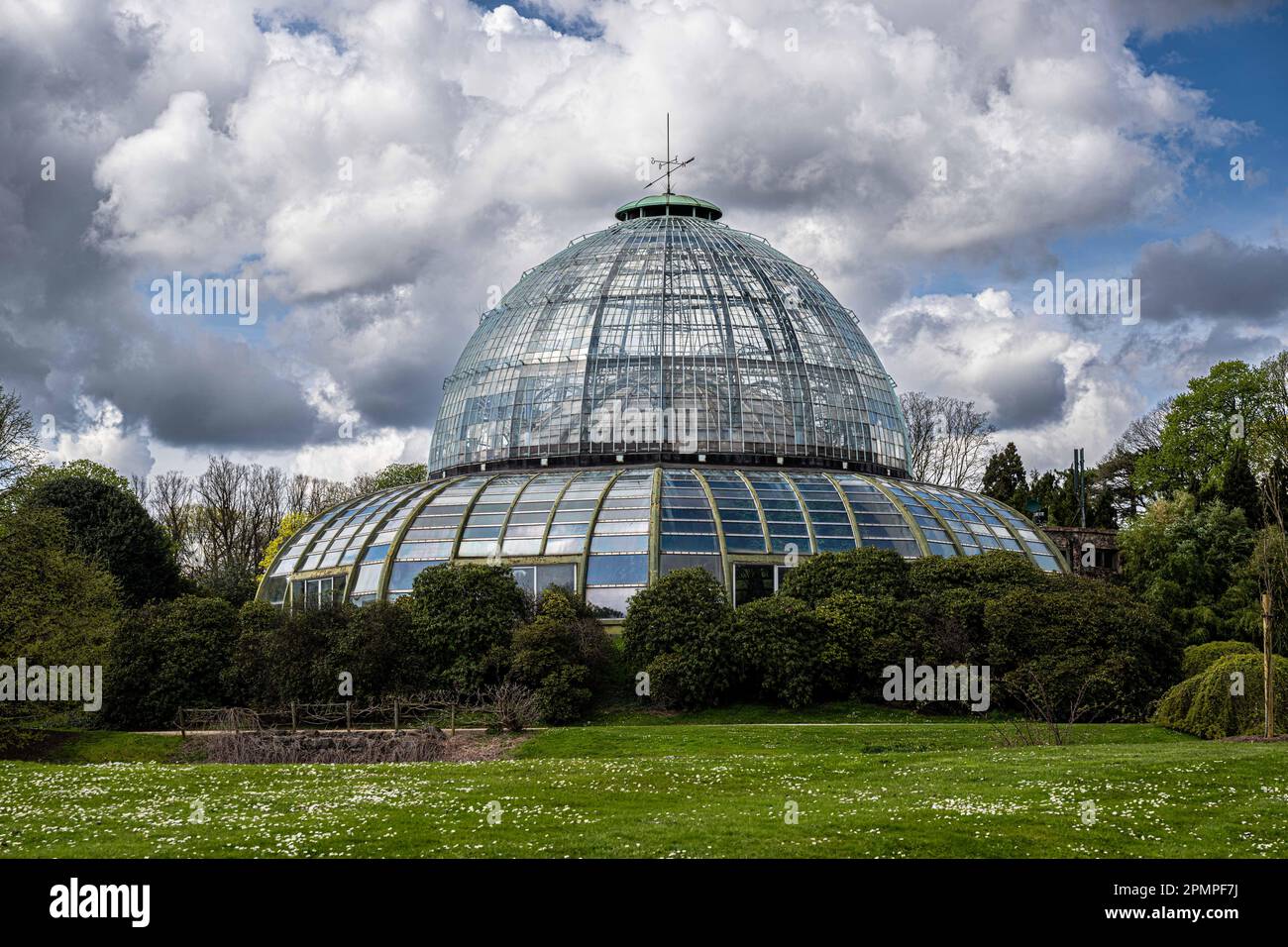 Bruxelles, Belgio. 14th Apr, 2023. L'illustrazione mostra una vista esterna della serra durante una visita stampa alle serre del castello reale di Laken/Laeken, Bruxelles, prima dell'apertura al pubblico, venerdì 14 aprile 2023. Le serre possono essere visitate durante tre settimane. BELGA FOTO JONAS ROOSENS Credit: Agenzia Notizie Belga/Alamy Live News Foto Stock