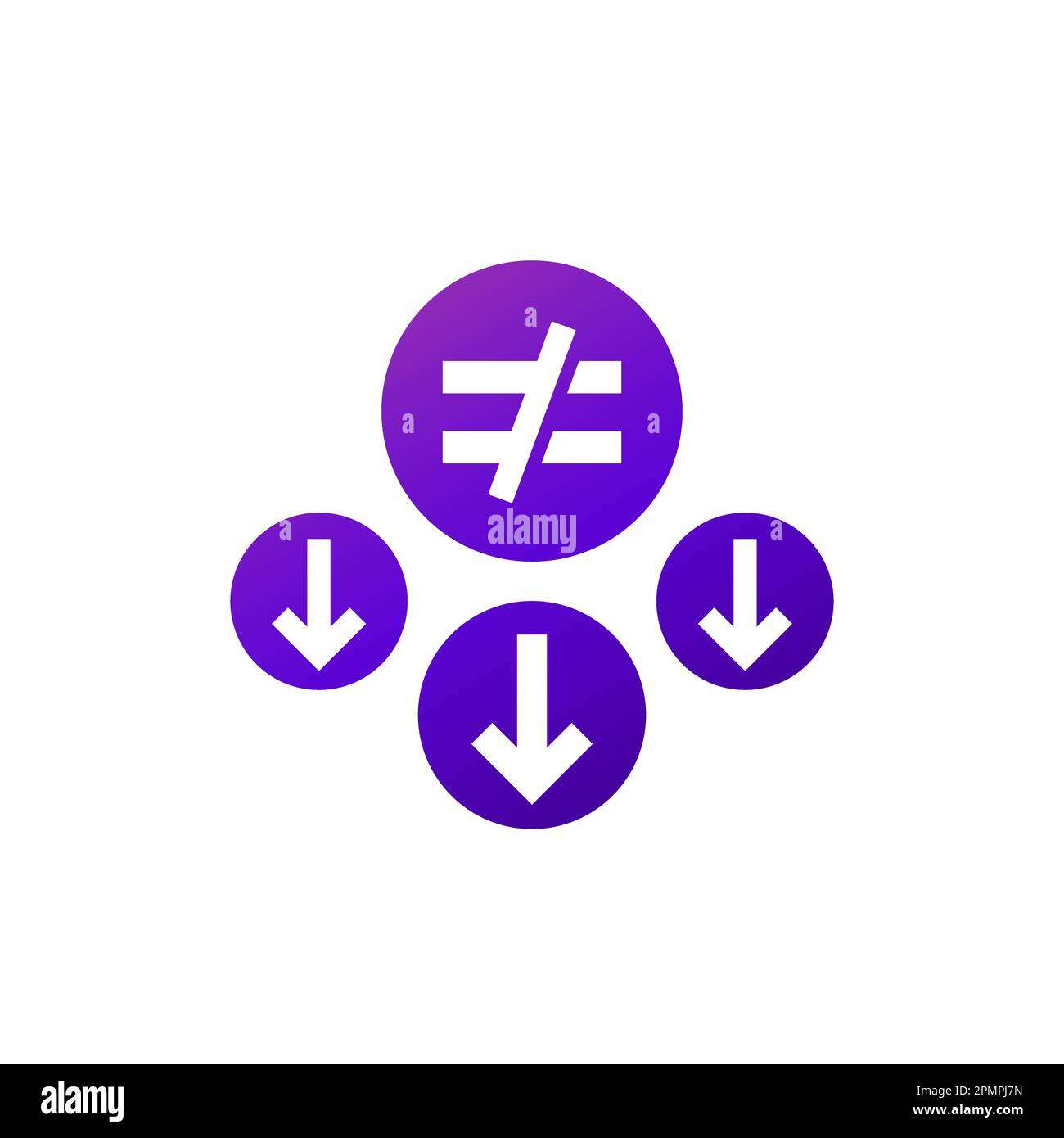Icona della disuguaglianza ridotta, disegno vettoriale Illustrazione Vettoriale