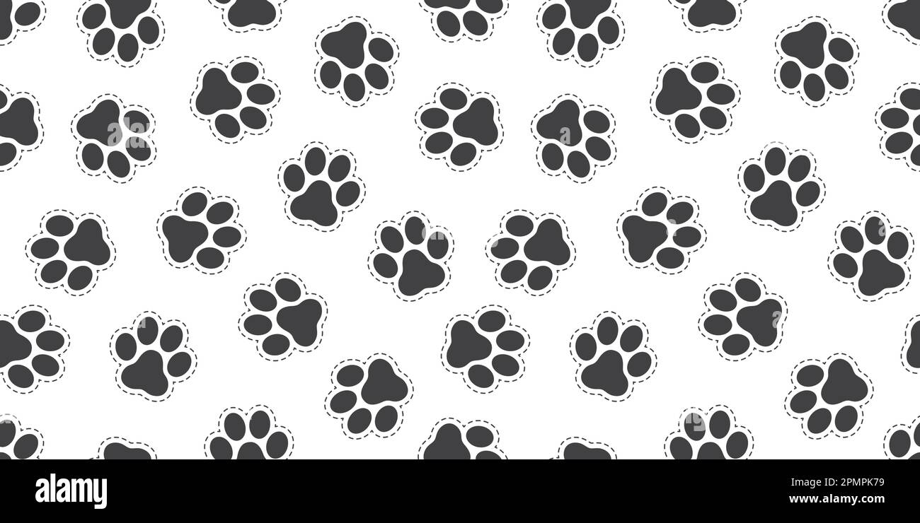 Dog Paw senza cuciture modello vettore Cat Paw Bear sfondo isolato sfondo carta da parati Illustrazione Vettoriale