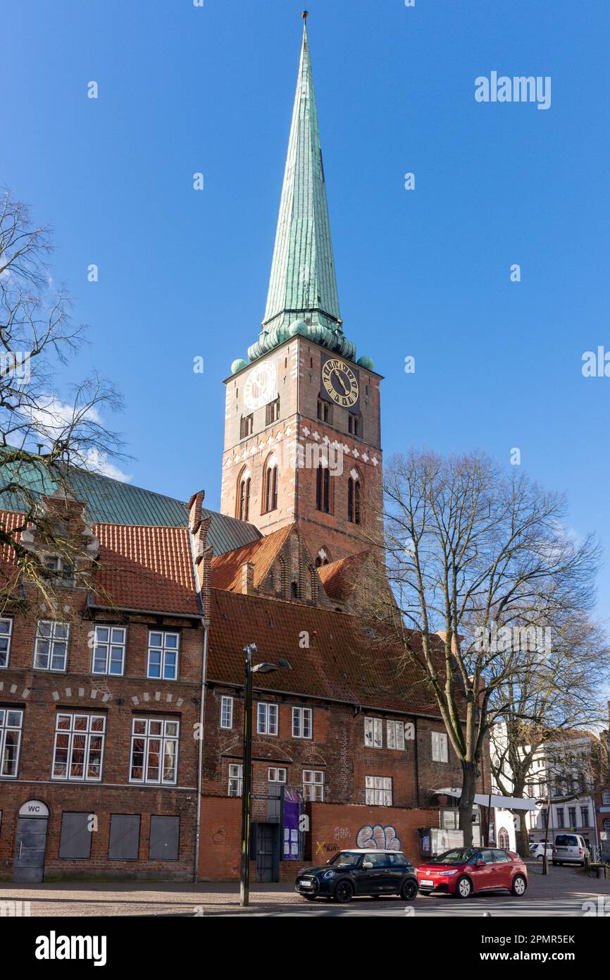 St.-Jakobi-Kirche (Chiesa di San Giacobbe), Jakobikirchhof, Lübeck, Schleswig-Holstein, Repubblica federale di Germania Foto Stock