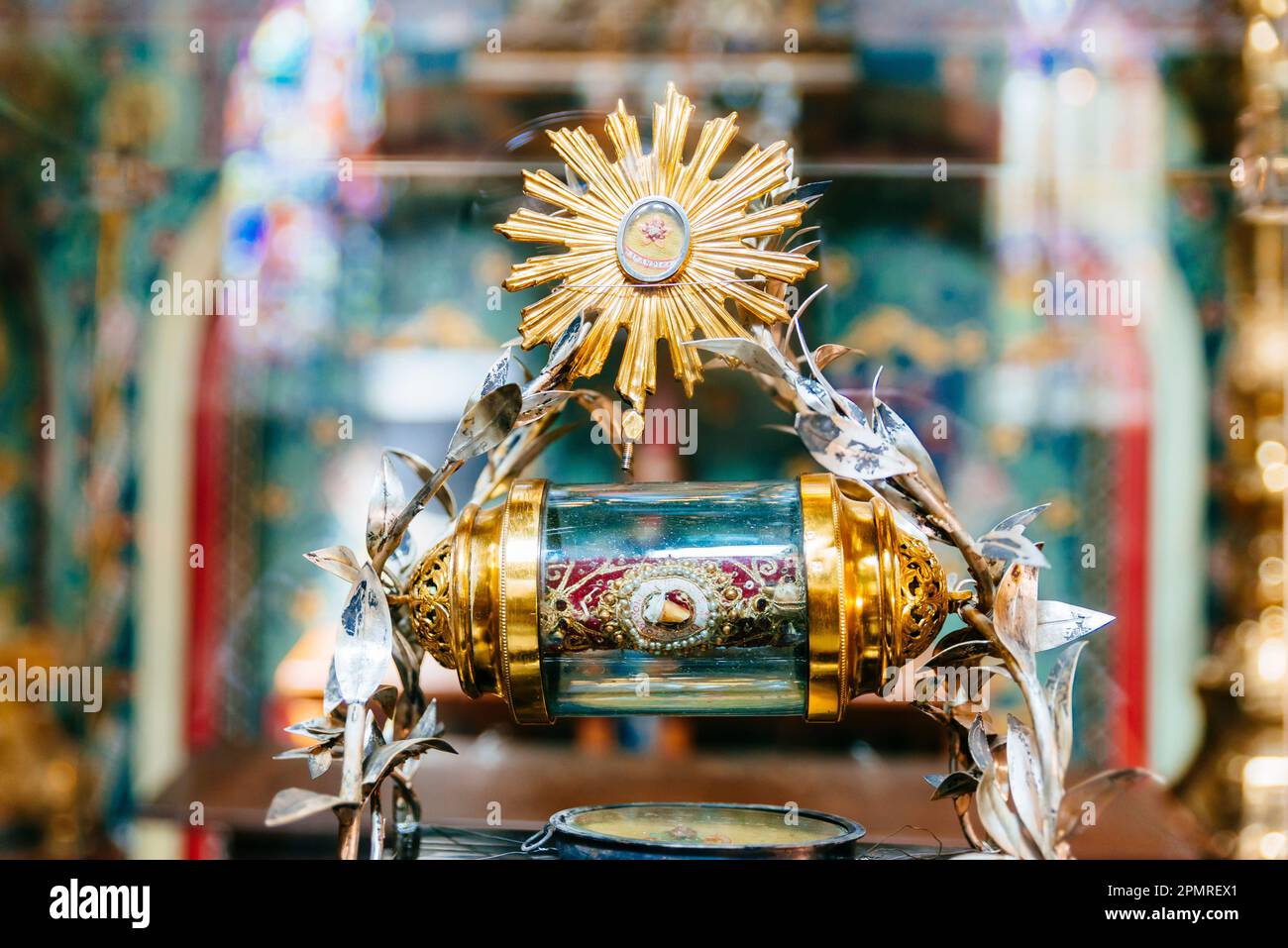 Reliquie di San Bavo di Gand. Cattedrale di San Bavo. Gand, Fiandre Orientali, Regione Fiamminga, Belgio, Europa Foto Stock
